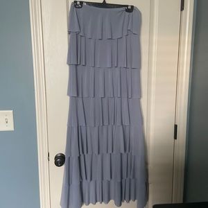 Light blue Ruffled Maxi Skirt